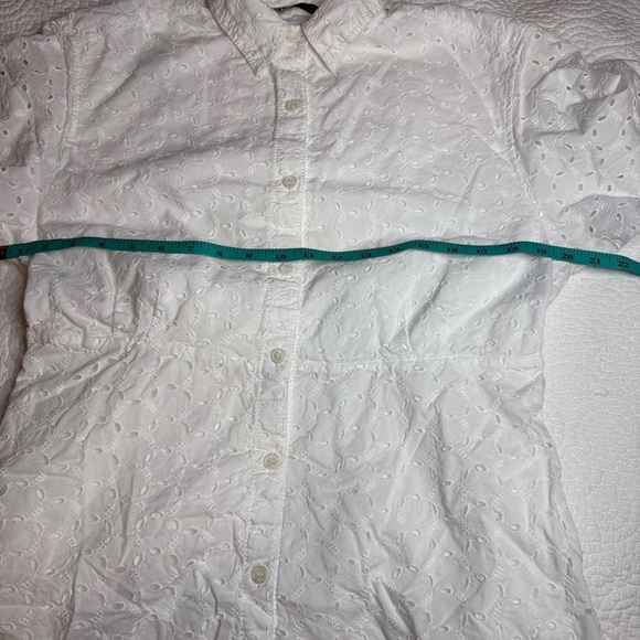 Zara White Midi Dress with Collar 100% Cotton - Picture 15 of 16